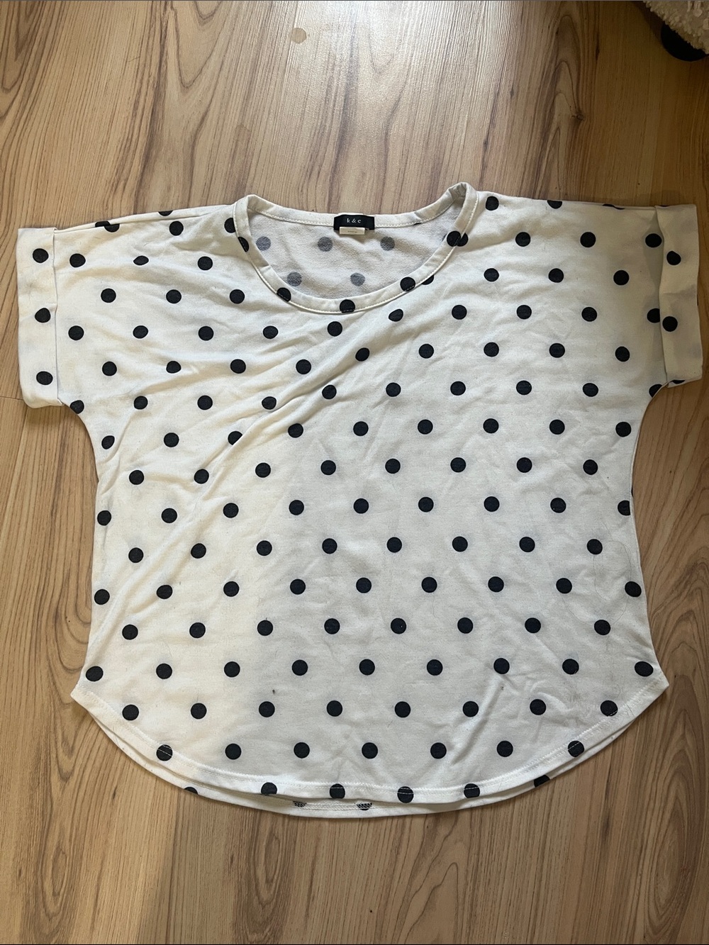 White Polka Dot Short Sleeve Tee